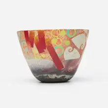 Bennett Bean, Bowl, c. 2000, pit-fired, painted, and gilt earthenware