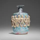 Beatrice Wood, Bottle with figures, 1993, glazed earthenware
