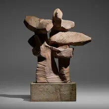 Peter Voulkos, Untitled, 1958, glazed stoneware, plaster over wood base