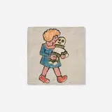 Magdalena Suarez Frimkess, Girl with Doll tile, 2018, glazed earthenware