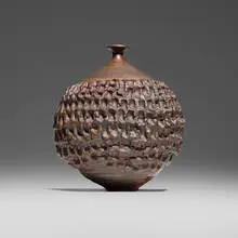Weed pot by Doyle Lane, c. 1960-1978, glazed earthenware, sold Jun 2026