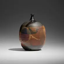 Early vase by Toshiko Takaezu, c. 1958, glazed porcelain, sold Jun 2026