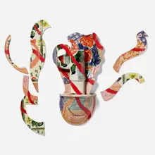 Balustrade Relief Vase #04-1 by Betty Woodman, 2004, glazed earthenware, epoxy resin, lacquer, paint, sold Jun 2026