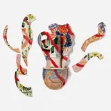 Betty Woodman, Balustrade Relief Vase #04-1, 2004, glazed earthenware, epoxy resin, lacquer, paint