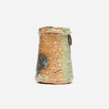 Shirō  Tsujimura, Flower Vase, c. 1992, ash-glazed stoneware, steel