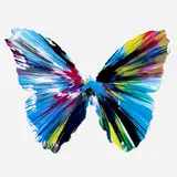 Butterfly Spin Painting by Damien Hirst, 2009, acrylic on paper, sold Jun 2026