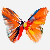 Butterfly Spin Painting by Damien Hirst, 2009, acrylic on paper, sold Jun 2026