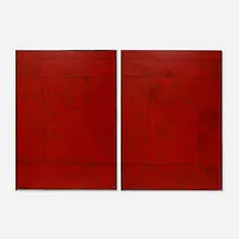 Jean-Pierre Pincemin, Untitled (Dyptique), 1977, oil on canvas in two parts