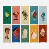 Ruth Wall, Ten works, mixed media collage on rayon