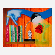 Carter Flachbarth, Crime, 2020, acrylic and mixed media on canvas
