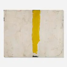 Robert Kulicke, IKON- yellow + white, 1960, oil on canvas board