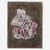 Jason Meadows, Engine, 2011, ink, watercolor, charcoal and oil stick on paper