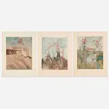 Roberto Sebastian Matta, Three works from the Così Fan Tutte portfolio, 1970, etching and aquatint in colors on Arches