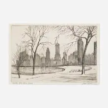 James Swann, Winter - Lake Shore Drive, 1946, etching