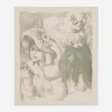 Pierre-Auguste Renoir, Le Chapeau épinglé, 2è planche, 1898, lithograph in blue-green