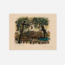 Marc Chagall, La Lune noir, 1965, lithograph in colors