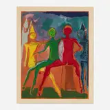 Marino Marini, Untitled (from the Shakespeare II portfolio), 1978, etching, drypoint and aquatint in colors on Arches