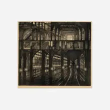 August Mosca, Subway Station, c. 1950, lithograph