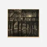 August Mosca, Subway Station, c. 1950, lithograph