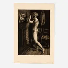 Laura Knight, A Circus Dressing Room, c. 1925, etching and aquatint