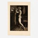 Laura Knight, A Circus Dressing Room, c. 1925, etching and aquatint