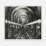August Mosca, Subway Tunnel, c. 1950, lithograph