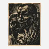 Isaac Friedlander, My People, 1942, wood engraving