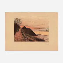 Maxime Maufra, Route de Gaud, ou Le chemin au bord de la mer, 1893, lithograph in colors