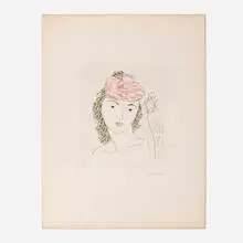 Man Ray, Anna (from the La Ballade Des Dames Hors Du Temps portfolio), 1970, etching with aquatint in colors on Arches