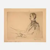 Paul Cadmus, Mr. Smythe Reading, c. 1925, etching