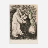 Marc Chagall, Josué et la pierre de Sichem (from La Bible portfolio), 1931-39, etching and aquatint with hand-coloring