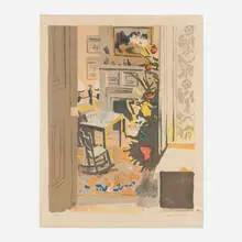 Fairfield Porter, The Christmas Tree (Interior with Christmas Tree), 1971, lithograph in colors