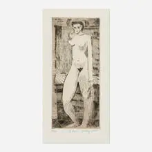 Milton Avery, Young Girl Nude, 1935, drypoint