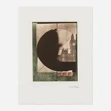 Joseph Cornell, Untitled (Derby Hat) (from the Prints for Pheonix House portfolio), 1972, photogravure in colors on BFK Rives