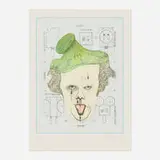Claes Oldenburg, Symbolic Self-Portrait with Equals, 1971, offset lithograph in colors