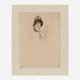 Mary Cassatt, The Bonnet, c. 1891, drypoint