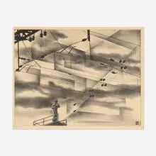 Design in Wires by Louis Lozowick, 1948, lithograph, sold Nov 2025