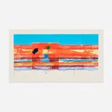 James Rosenquist, Window Washer Glass House, 1978, intaglio in colors and relief print with embossing and hand-coloring applied with a rubber tire on Pescia Italia