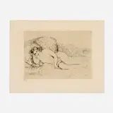 Pierre-Auguste Renoir, Femme nue couchée, tournée à gauche (from the Théodore Duret's Histoire des peintres impressionnistes portfolio), c. 1906, etching