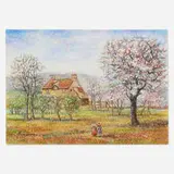 Hugues Claude Pissarro, Le lieu-dit La Pommeraie, pastel on paper