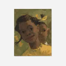 Hughie Lee-Smith, Portrait, oil on Masonite