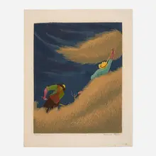 Bernard Joseph Steffen, Haying, 1946, screenprint in colors