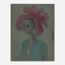 Untitled by Karl Priebe, 1942, gouache and pencil on paper, sold Oct 2025