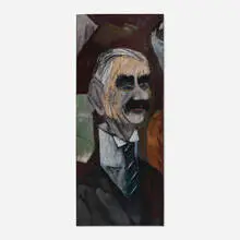 Chet La More, Neville Chamberlain, oil on canvas laid to wood