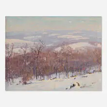 Everett Warner, Untitled (Snow Covered Hills), oil on canvas