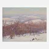 Everett Warner, Untitled (Snow Covered Hills), oil on canvas