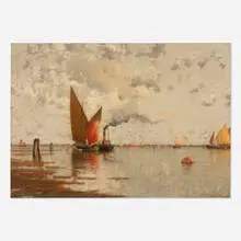 Walter Blackman, Approaching Venice, c. 1900, oil on canvas