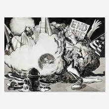 Mark Thomas Gibson, Battle of Charlottesville, 2020, ink on canvas