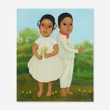Gustavo Montoya, Untitled (Boy and Girl in White), oil on canvas