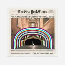 Fred Tomaselli, Monday, March 16, 2020, 2020, archival inkjet print and silkscreen on paper